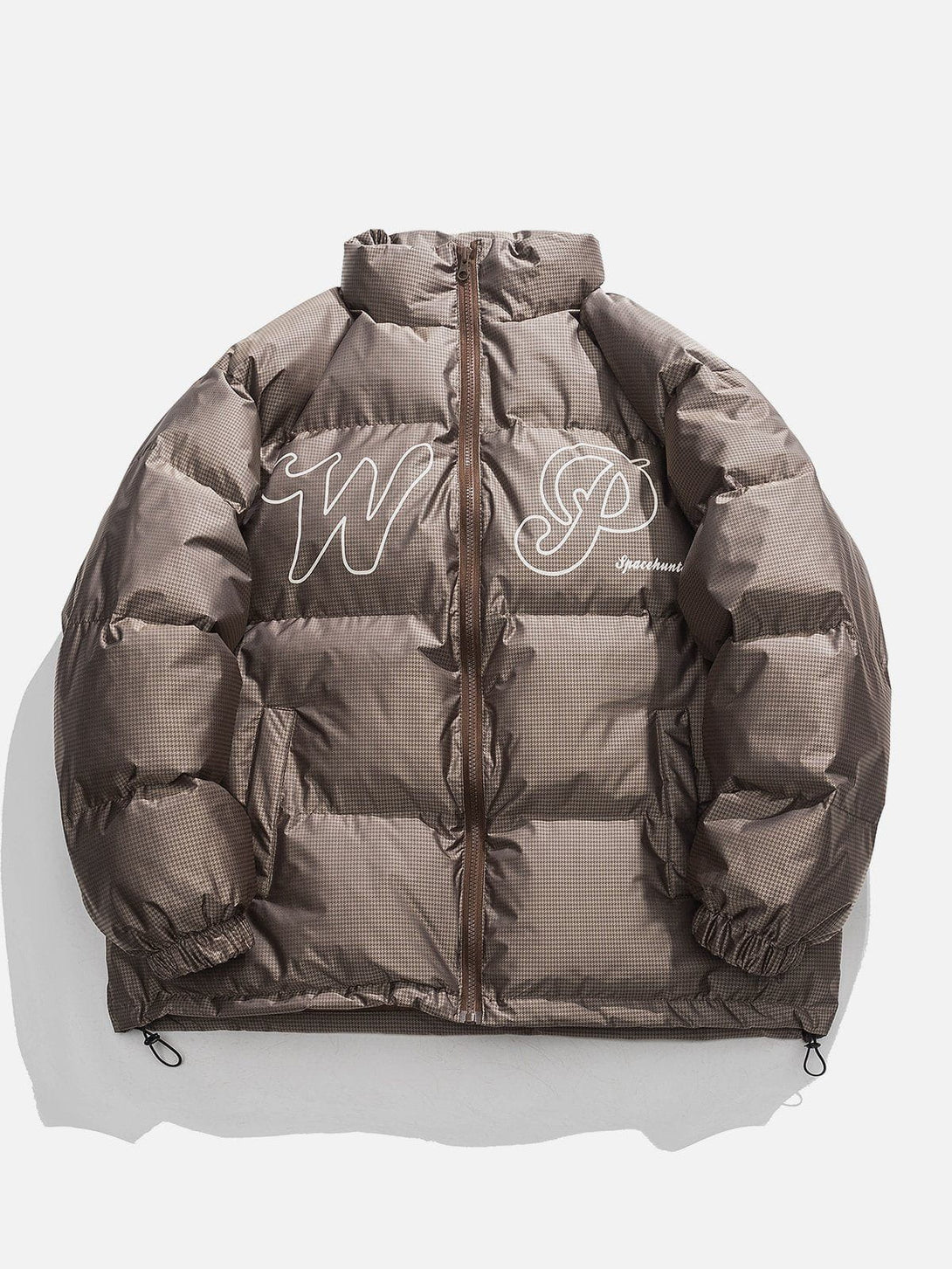 Helmiss - Solid Letter Print Winter Coat- Streetwear Fashion - helmiss.com