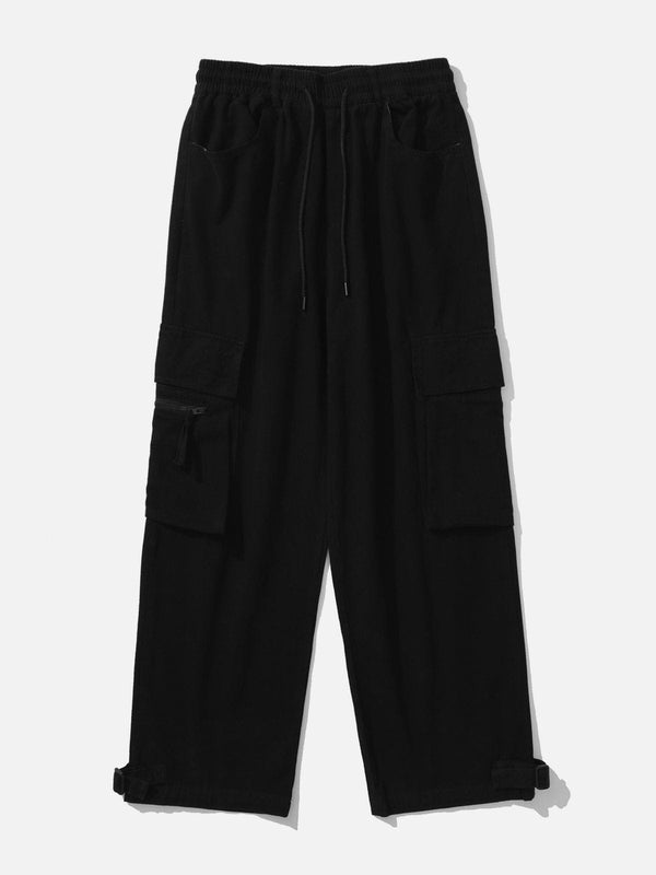 Helmiss - Solid Multi-Pocket Cargo Pants- Streetwear Fashion - helmiss.com