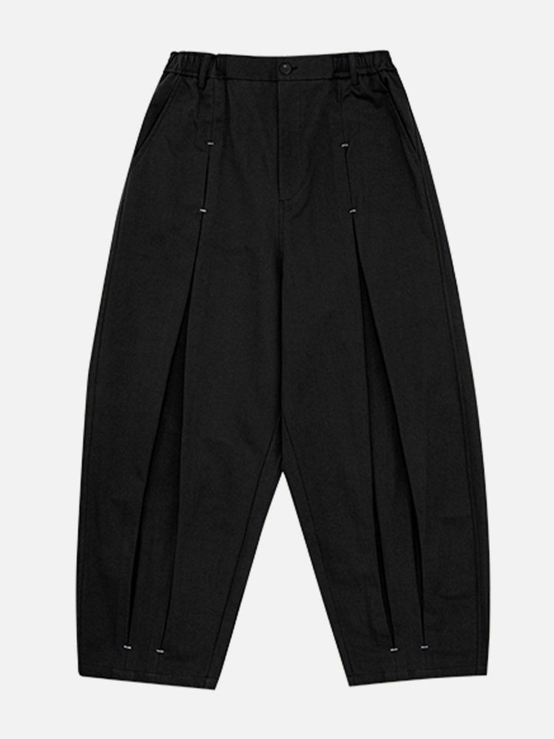 Helmiss - Solid Pleated Pants- Streetwear Fashion - helmiss.com