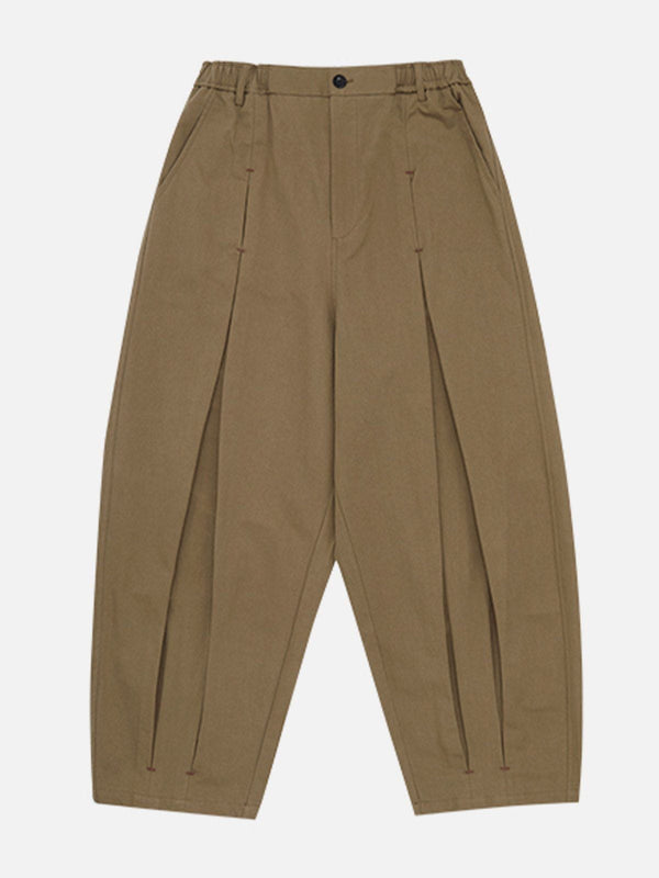 Helmiss - Solid Pleated Pants- Streetwear Fashion - helmiss.com