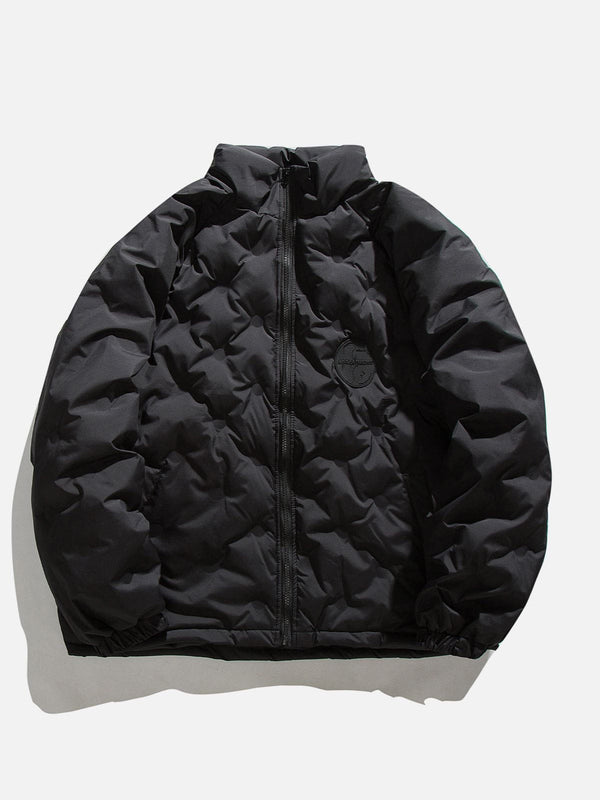 Helmiss - Solid Pleated Winter Coat- Streetwear Fashion - helmiss.com