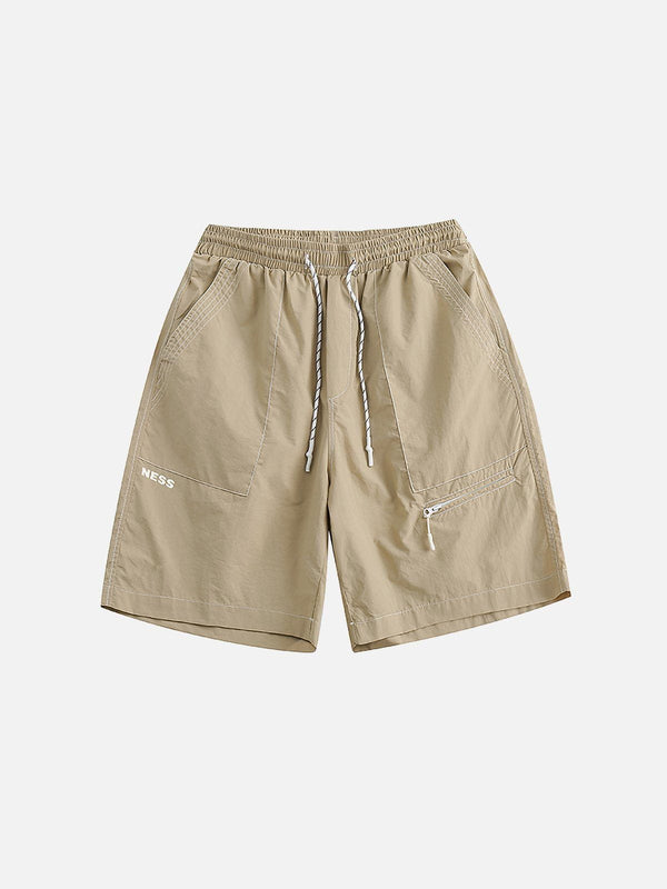 Helmiss - Solid Stripe Drawstring Shorts- Streetwear Fashion - helmiss.com