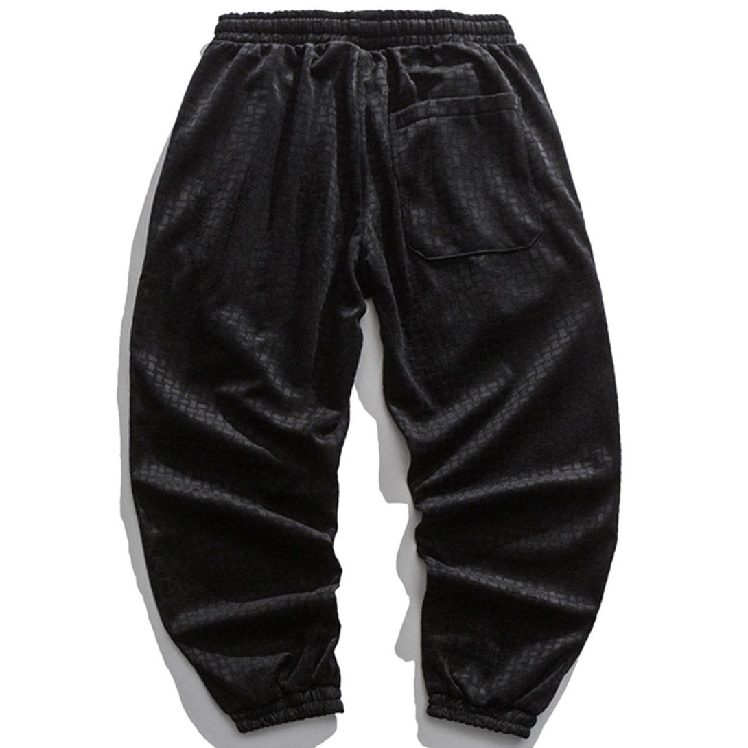 Helmiss - Solid Velvet Sweatpants- Streetwear Fashion - helmiss.com