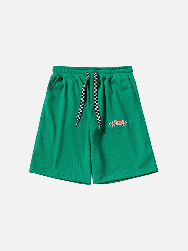 Helmiss - Solid Waffle Pattern Shorts- Streetwear Fashion - helmiss.com