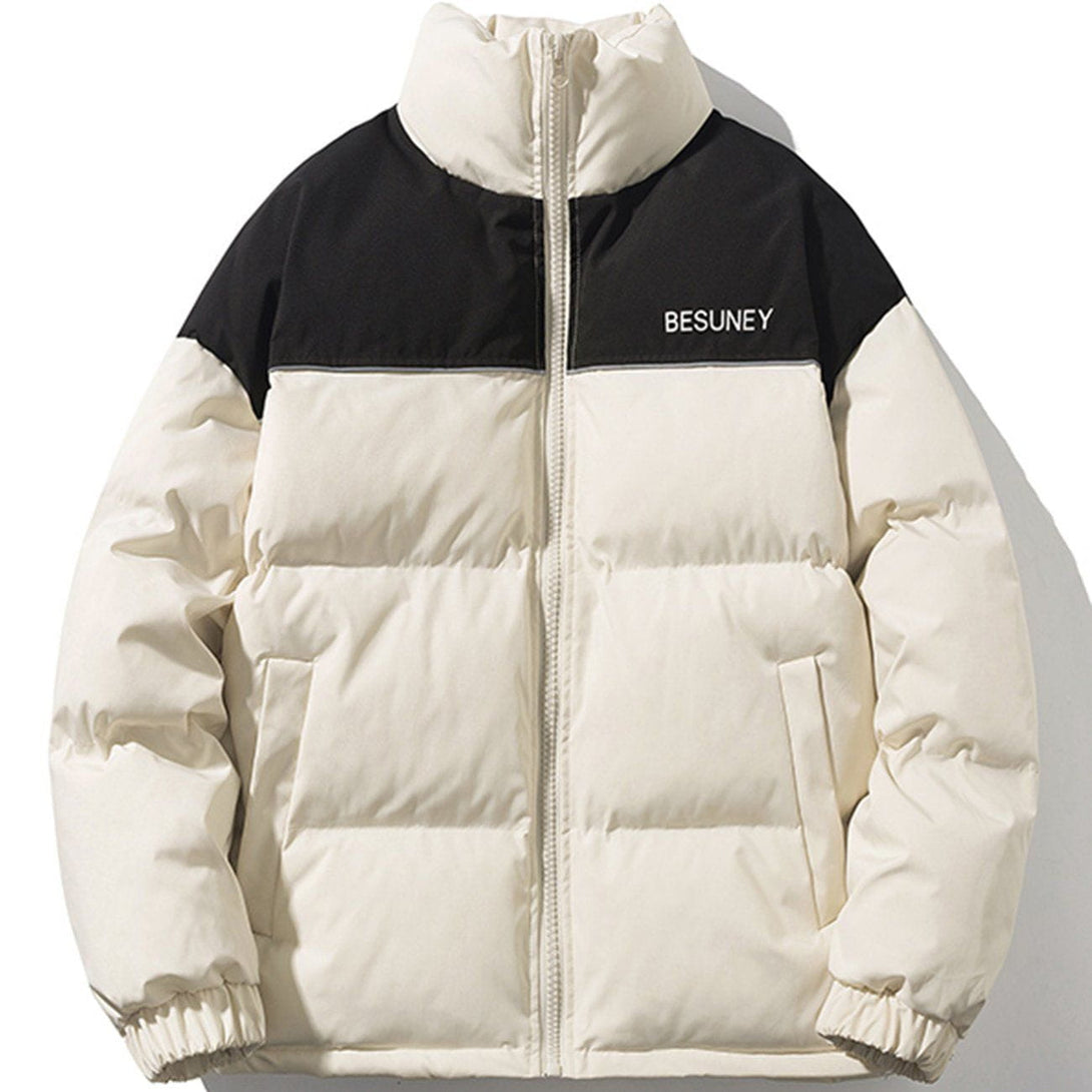 Helmiss - Spliced Reflective Strip Winter Coat- Streetwear Fashion - helmiss.com