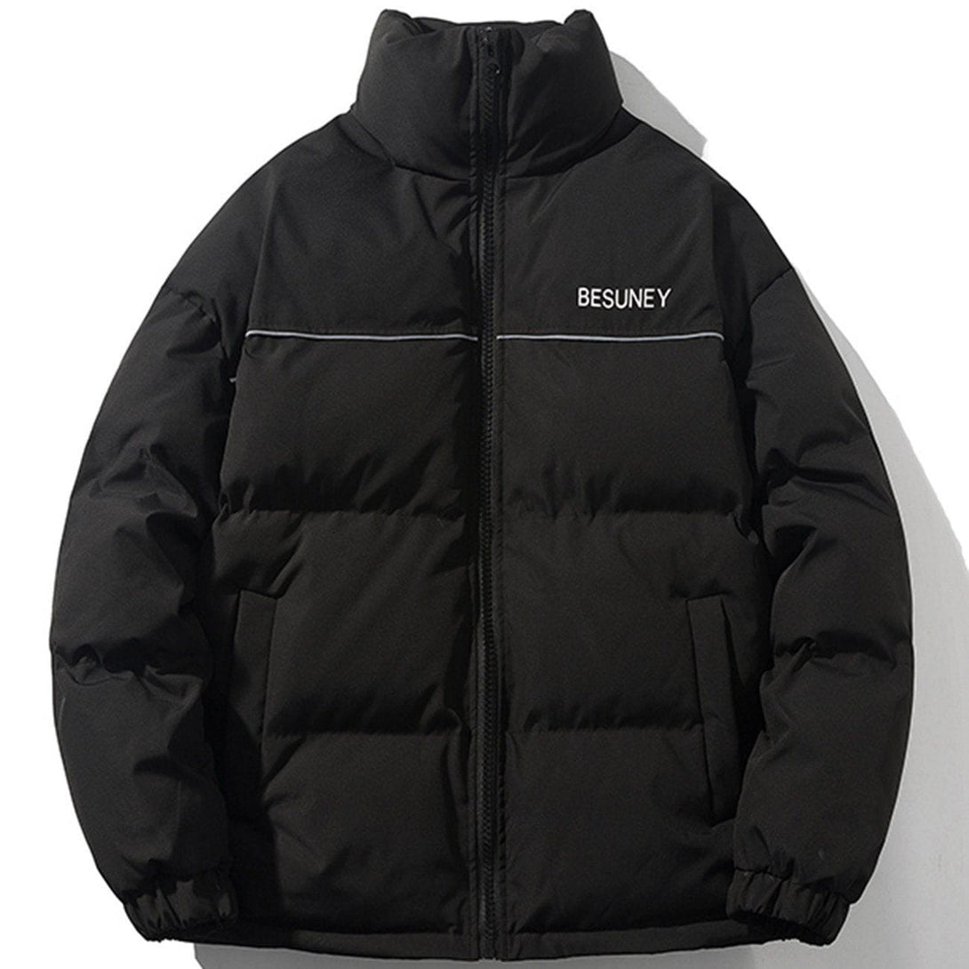 Helmiss - Spliced Reflective Strip Winter Coat- Streetwear Fashion - helmiss.com