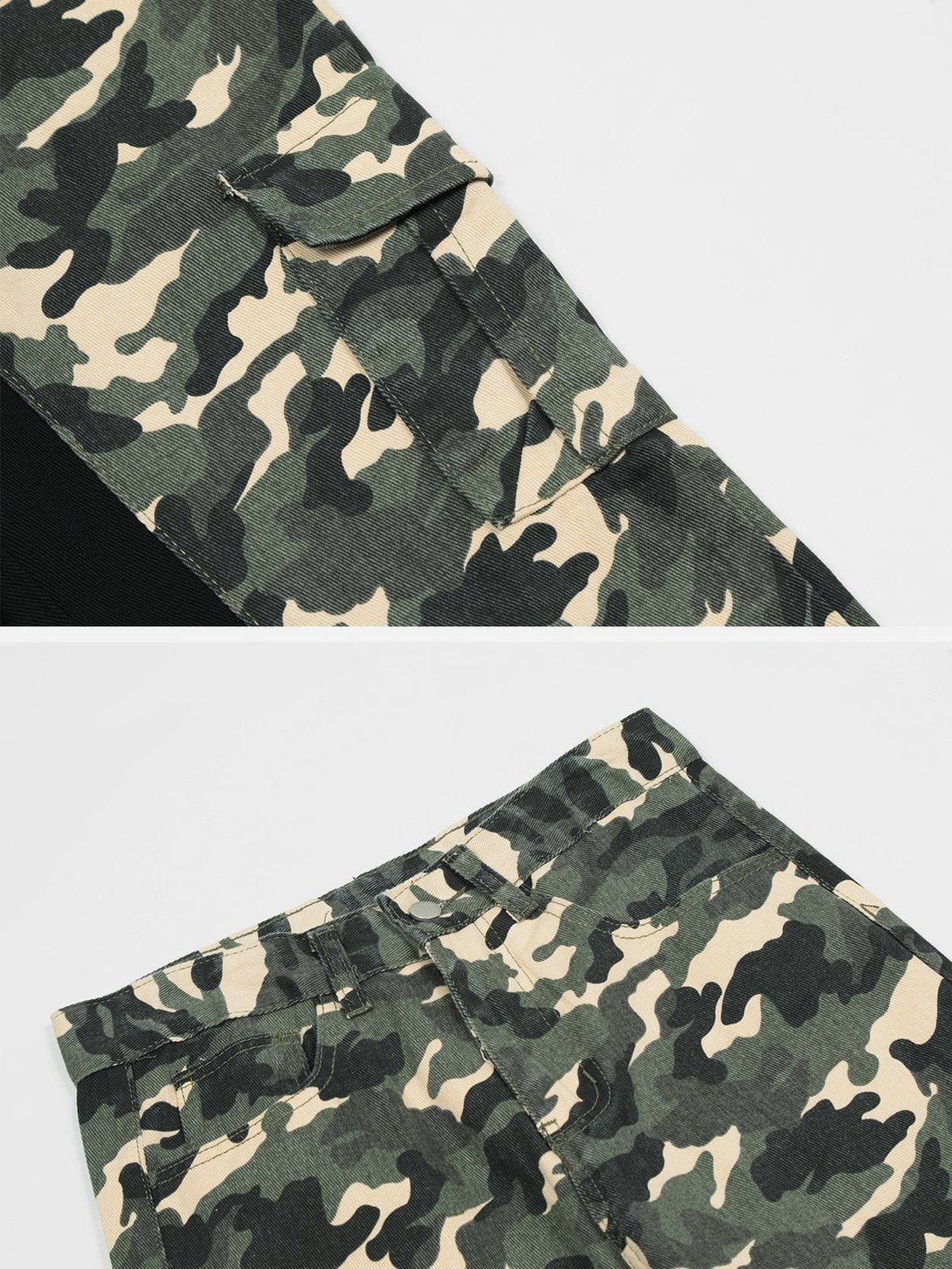 Helmiss - Splicing Camouflage Print Pants- Streetwear Fashion - helmiss.com