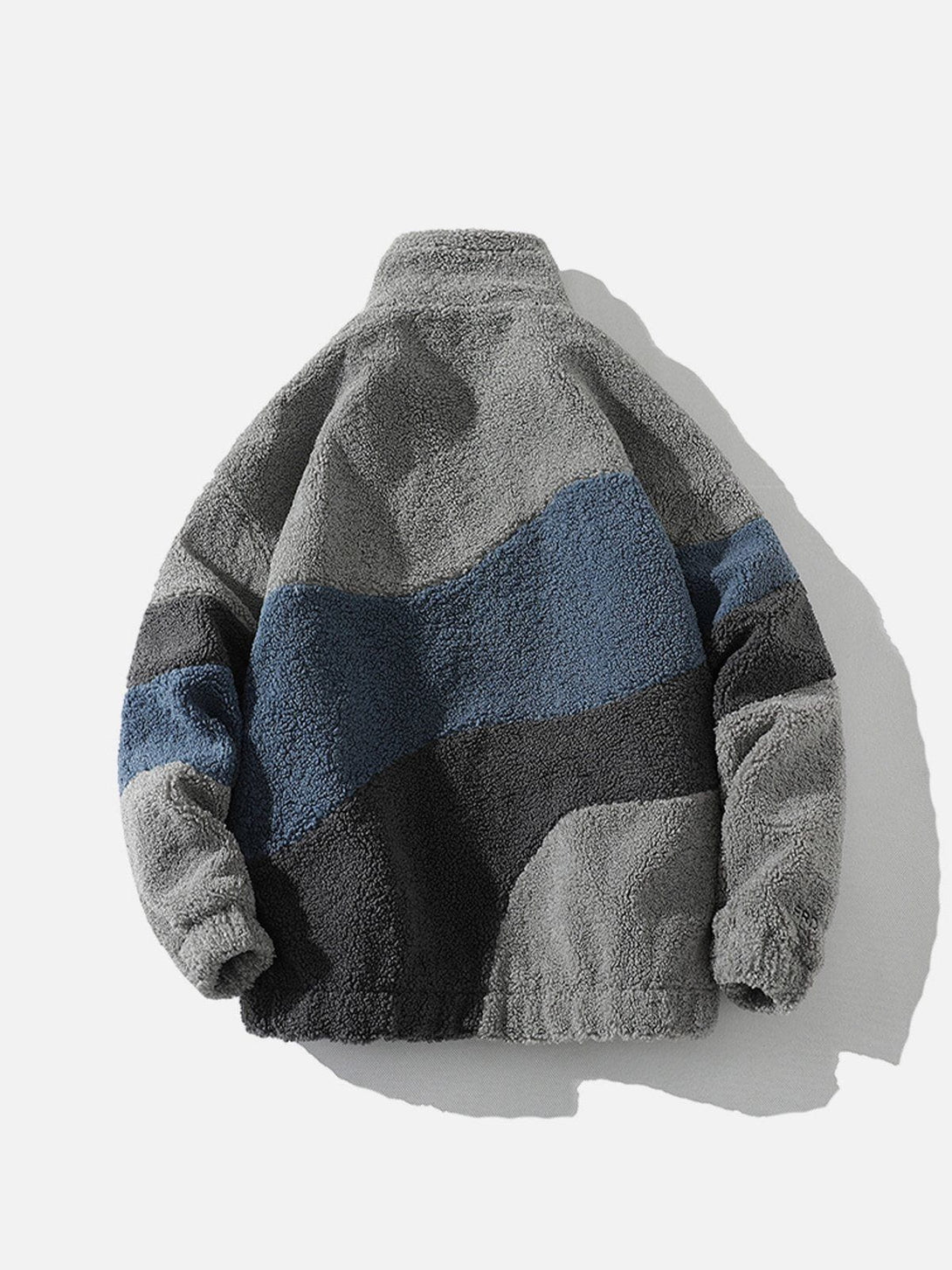 Helmiss - Splicing Contrast Sherpa Coat- Streetwear Fashion - helmiss.com