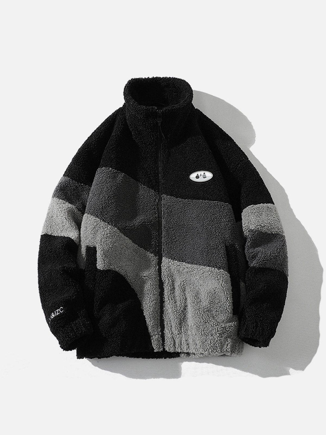 Helmiss - Splicing Contrast Sherpa Coat- Streetwear Fashion - helmiss.com