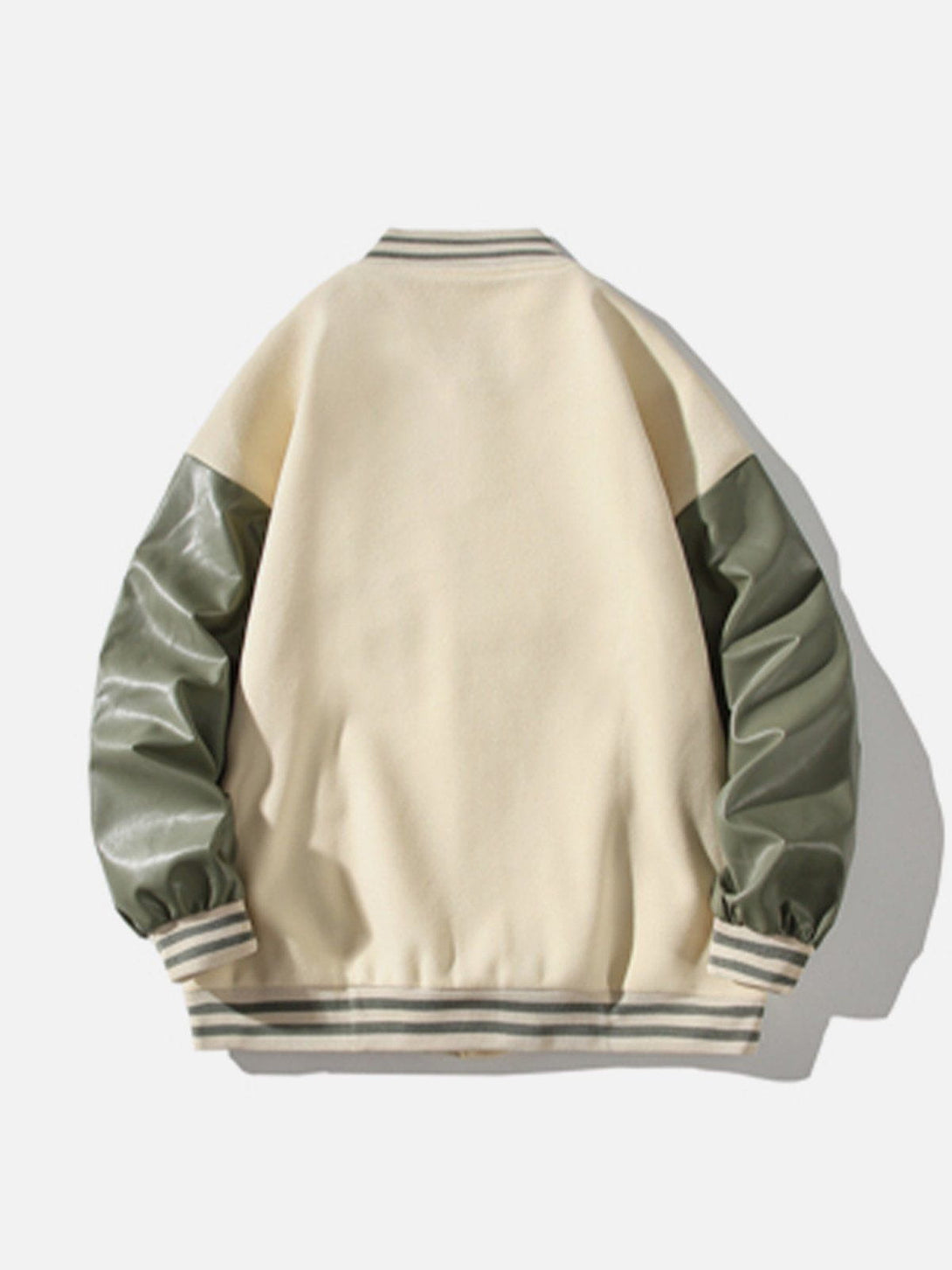 Helmiss - Splicing Contrast Varsity Jacket- Streetwear Fashion - helmiss.com