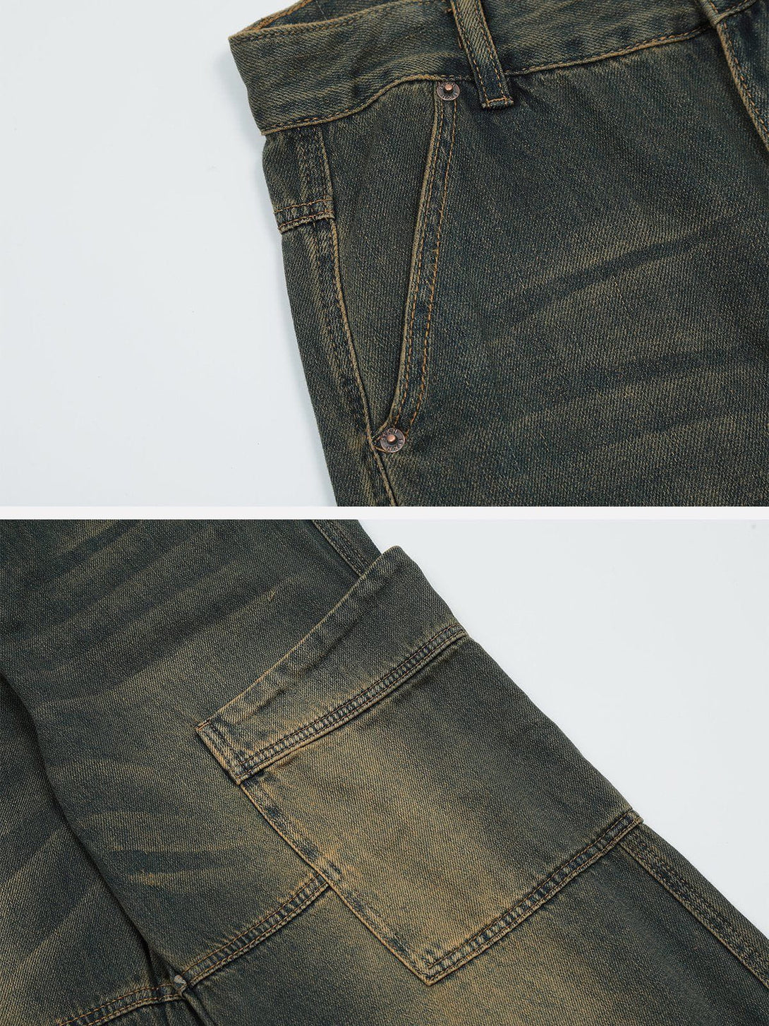 Helmiss - Splicing Multi-Pocket Jeans- Streetwear Fashion - helmiss.com