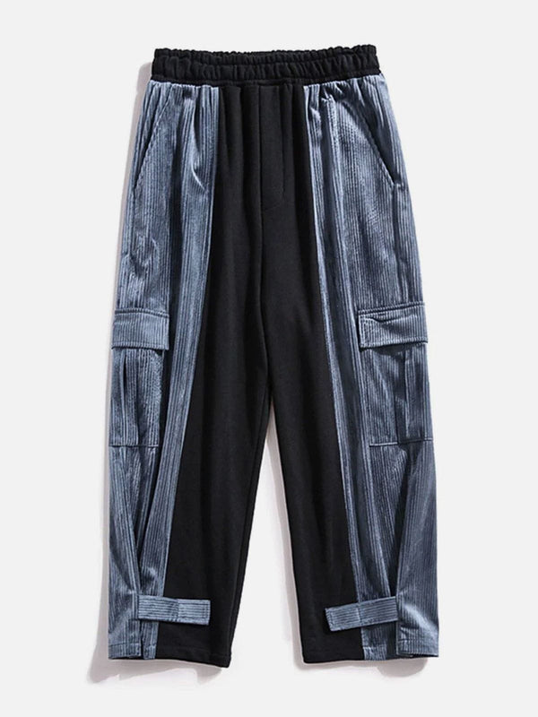 Helmiss - Splicing Velcro Corduroy Pants- Streetwear Fashion - helmiss.com