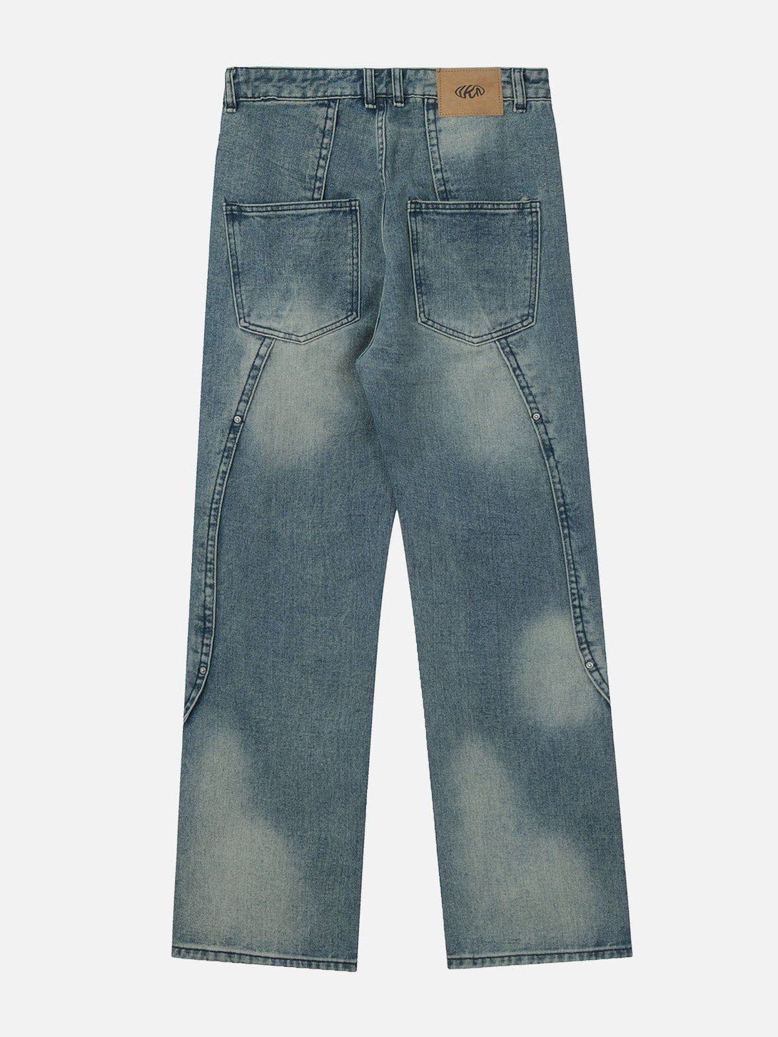 Helmiss - Splicing Washed Jeans- Streetwear Fashion - helmiss.com