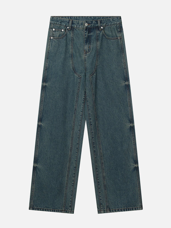 Helmiss - Splicing Washed Jeans- Streetwear Fashion - helmiss.com