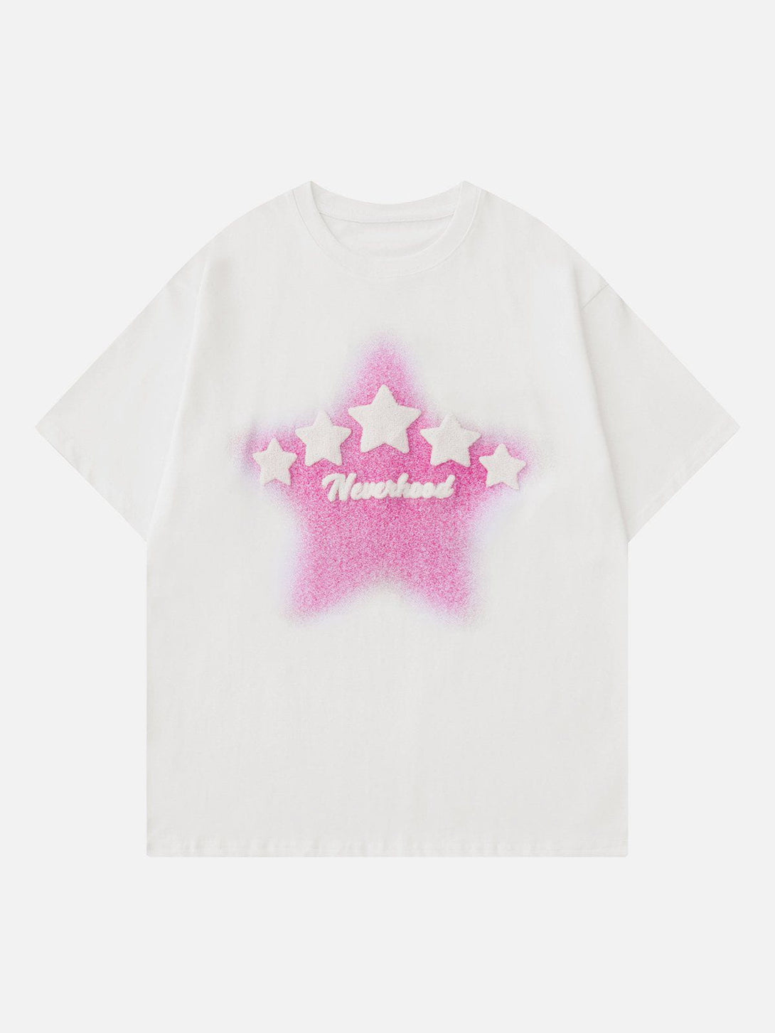 Helmiss - Star Alphabet Print Tee- Streetwear Fashion - helmiss.com