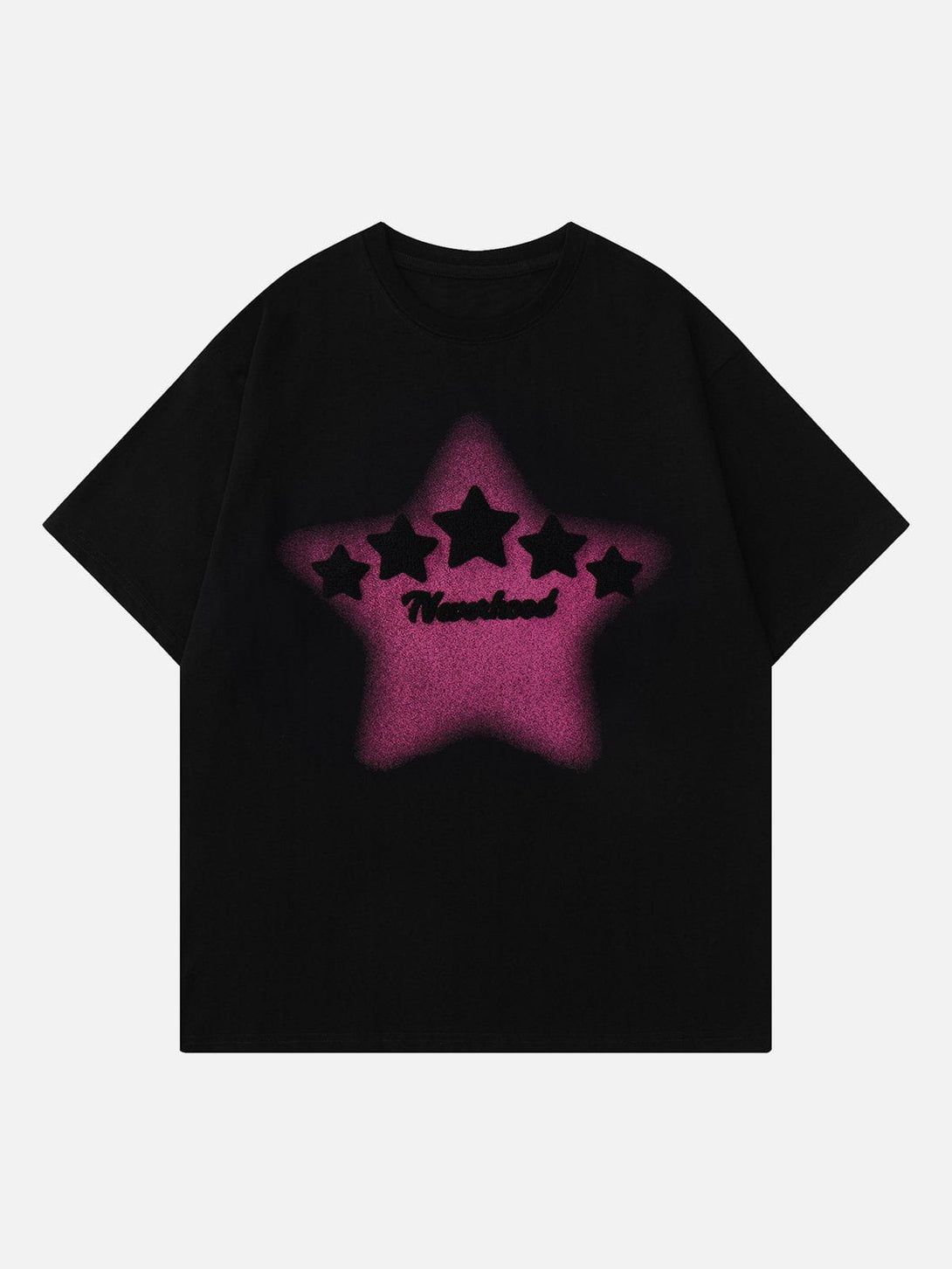 Helmiss - Star Alphabet Print Tee- Streetwear Fashion - helmiss.com