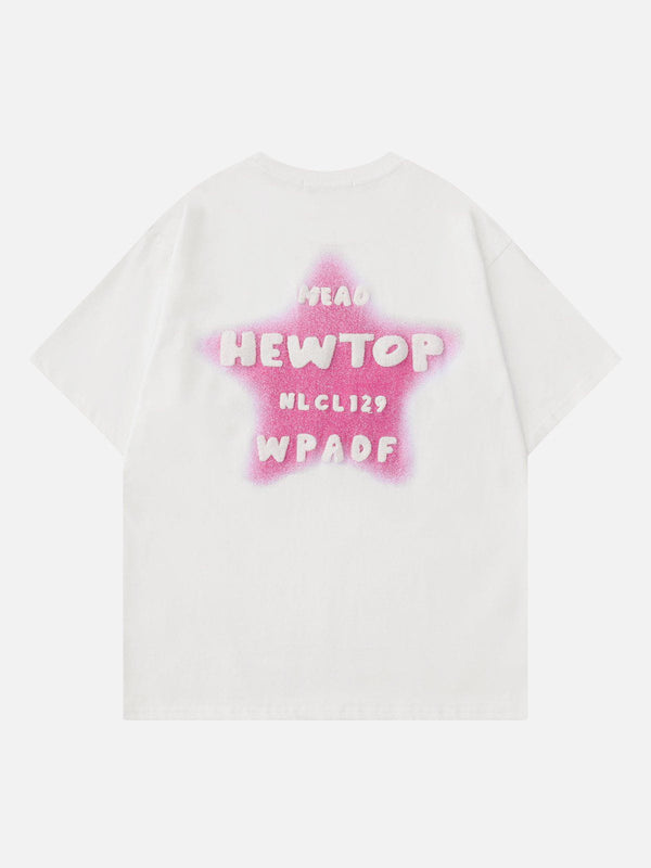 Helmiss - Star Alphabet Print Tee- Streetwear Fashion - helmiss.com