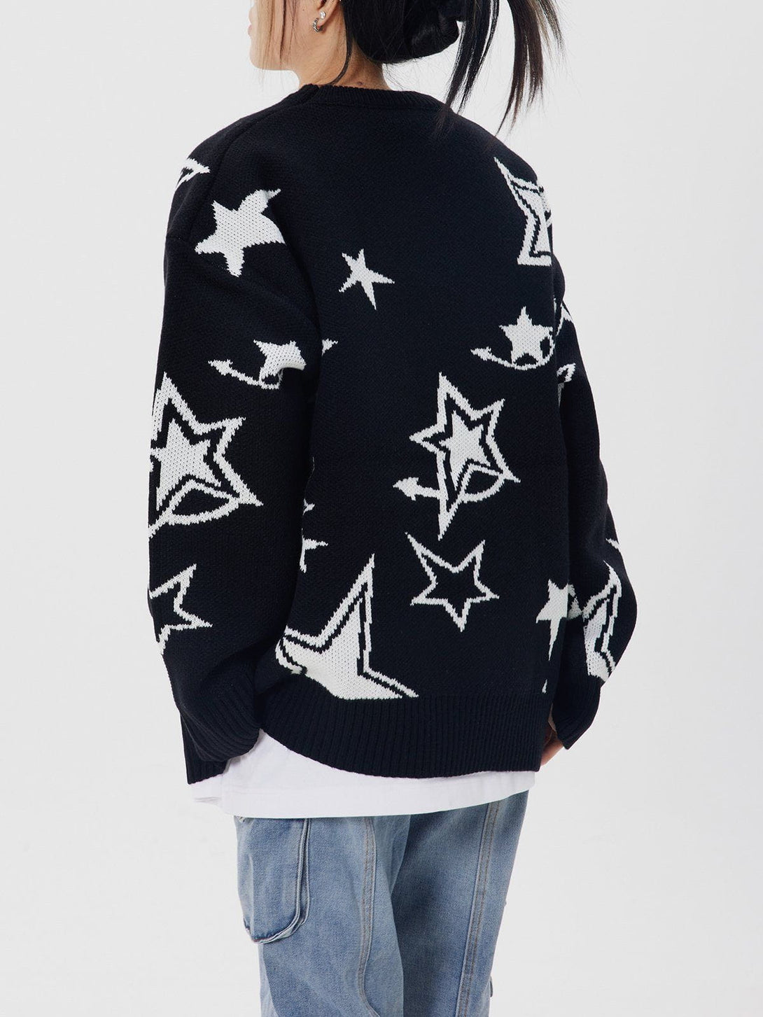 Helmiss - Star Clash Embroidery Sweater- Streetwear Fashion - helmiss.com