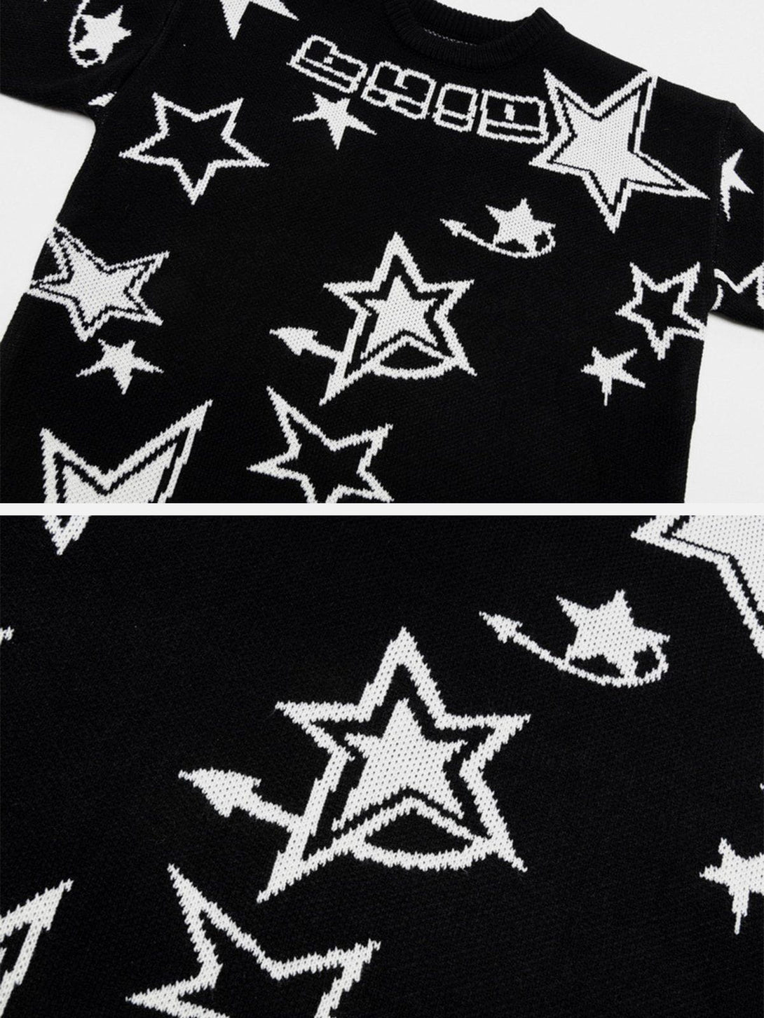 Helmiss - Star Clash Embroidery Sweater- Streetwear Fashion - helmiss.com