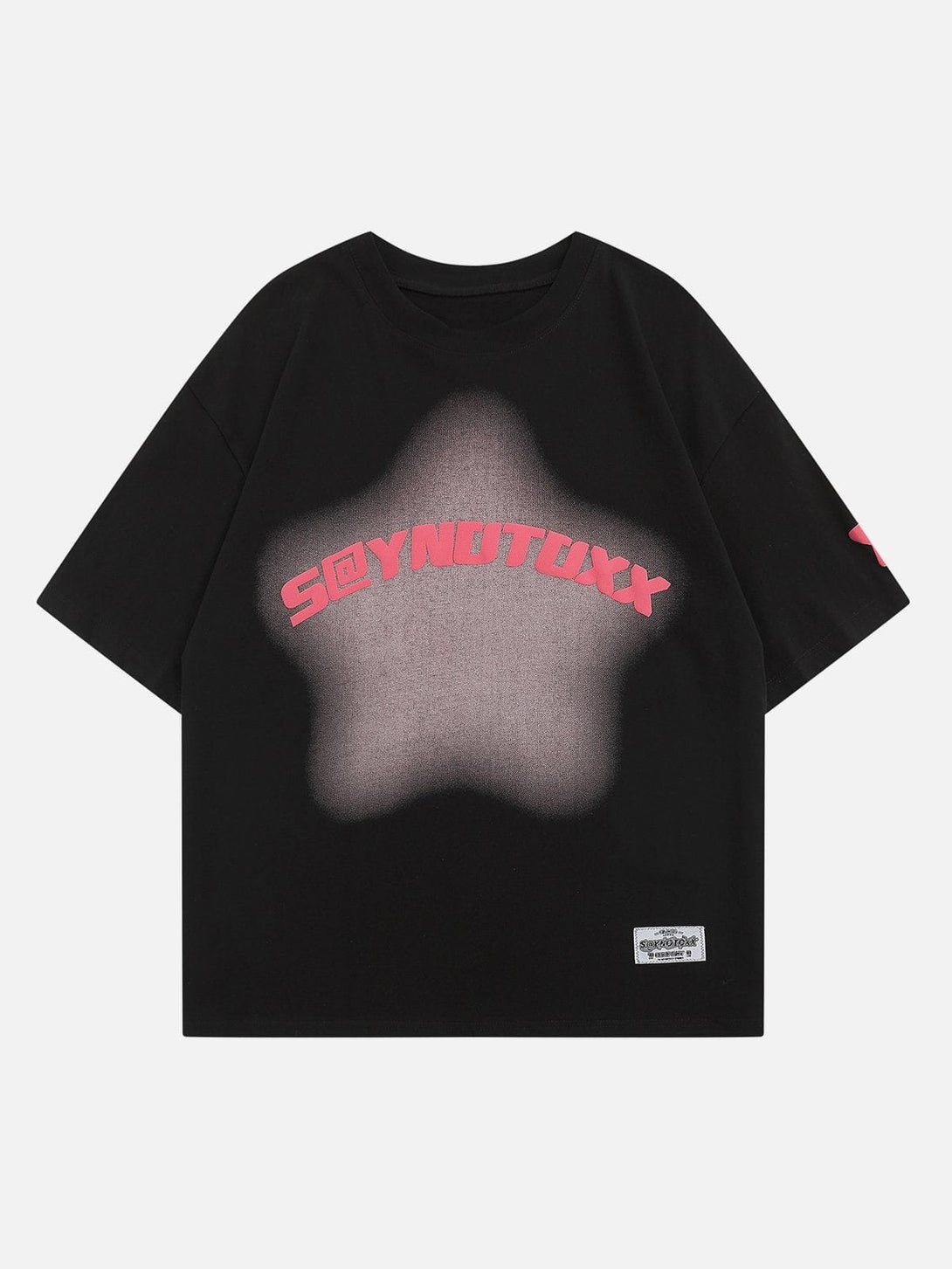 Helmiss - Star Dip-dye Embroidery Tee- Streetwear Fashion - helmiss.com