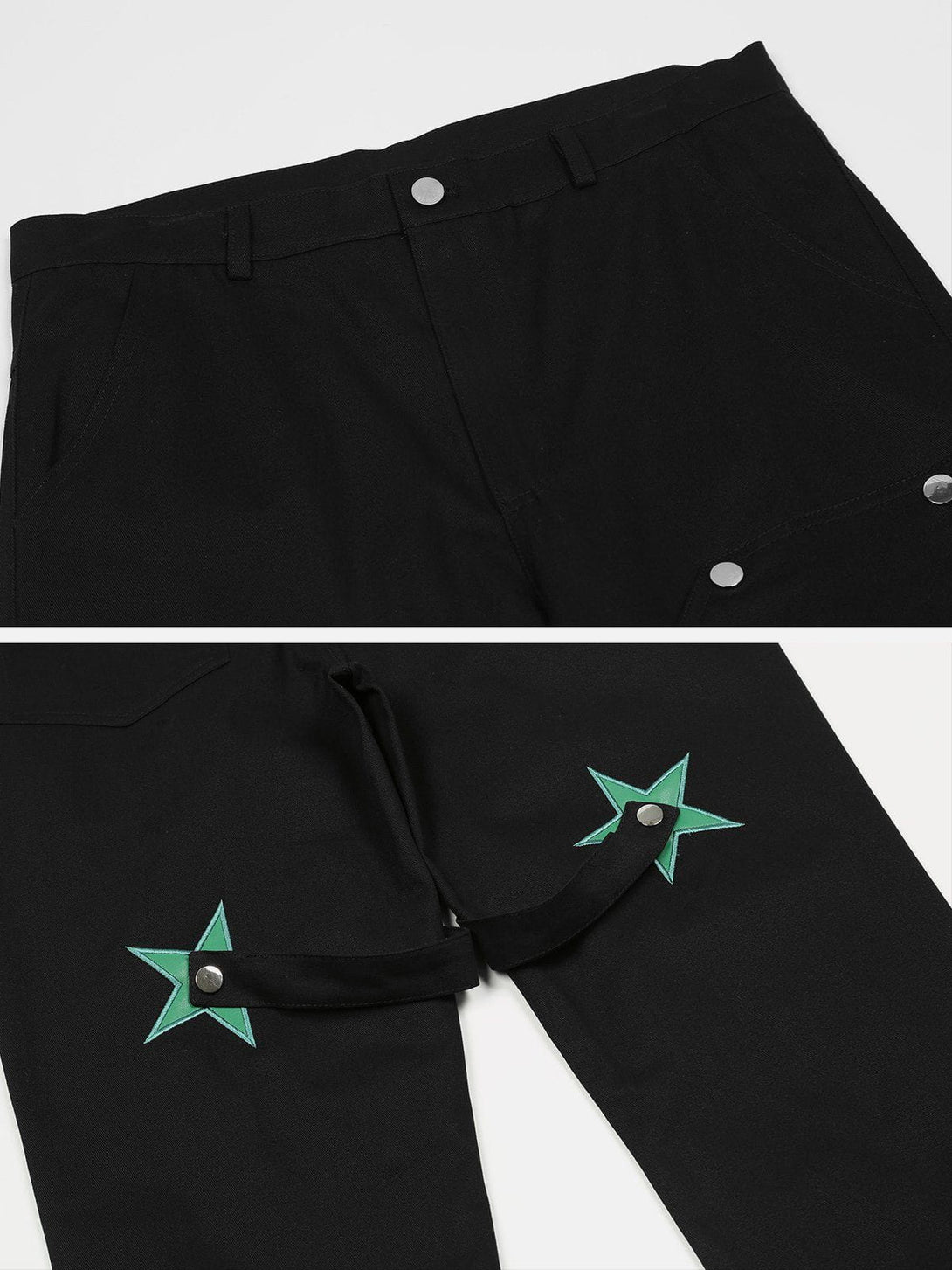 Helmiss - Star Embroidery Cargo Pants- Streetwear Fashion - helmiss.com