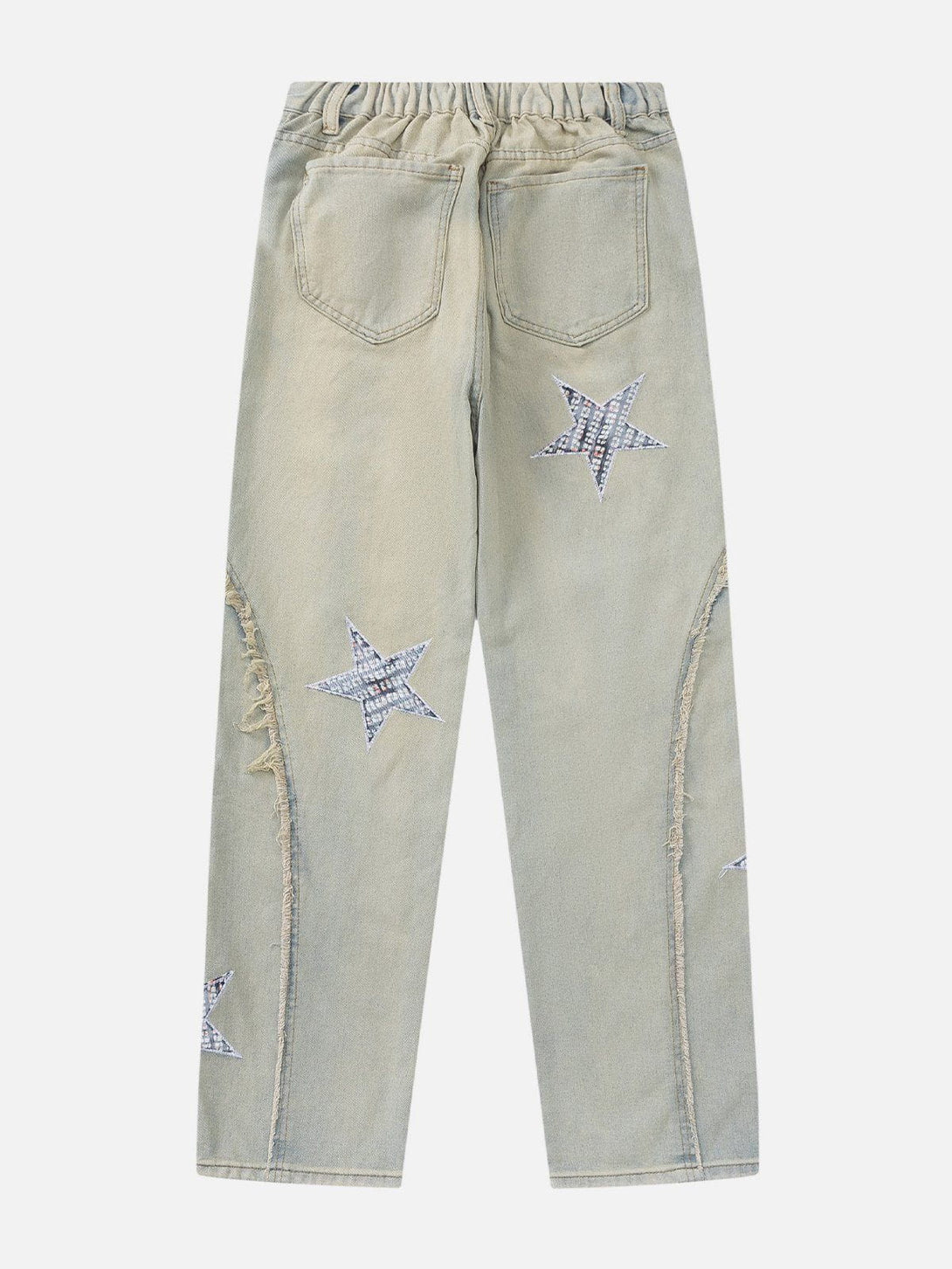 Helmiss - Star Embroidery Jeans- Streetwear Fashion - helmiss.com