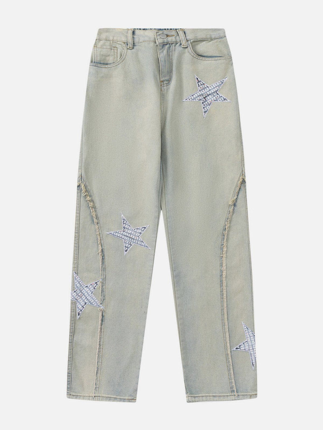 Helmiss - Star Embroidery Jeans- Streetwear Fashion - helmiss.com