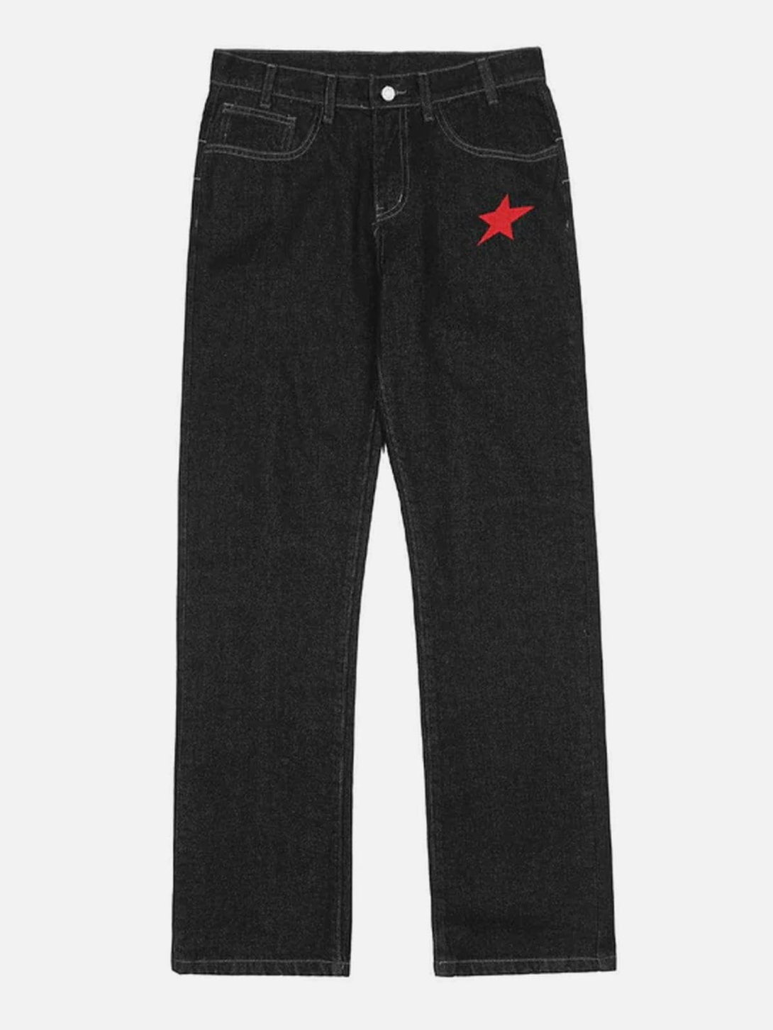 Helmiss - Star Embroidery Letters Jeans- Streetwear Fashion - helmiss.com