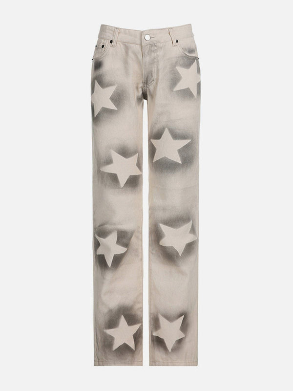 Helmiss - Star Halo Color Clash Jeans- Streetwear Fashion - helmiss.com