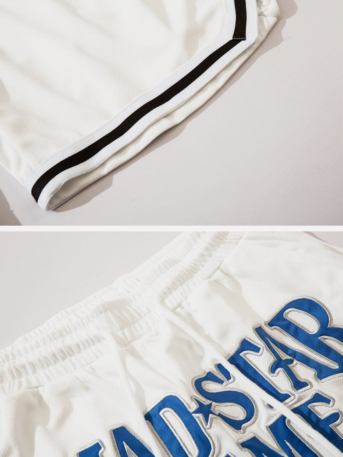 Helmiss - Star Letter Embroidered Stripes Shorts- Streetwear Fashion - helmiss.com