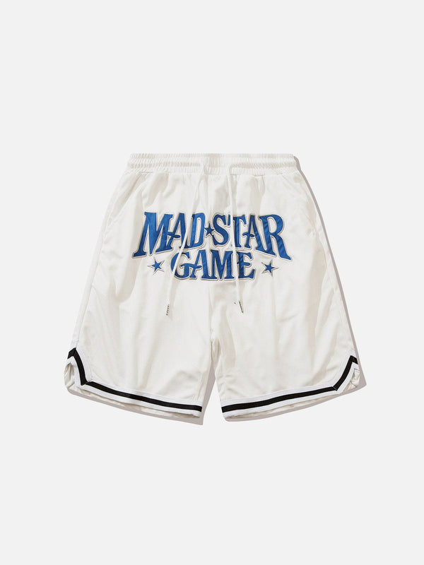 Helmiss - Star Letter Embroidered Stripes Shorts- Streetwear Fashion - helmiss.com