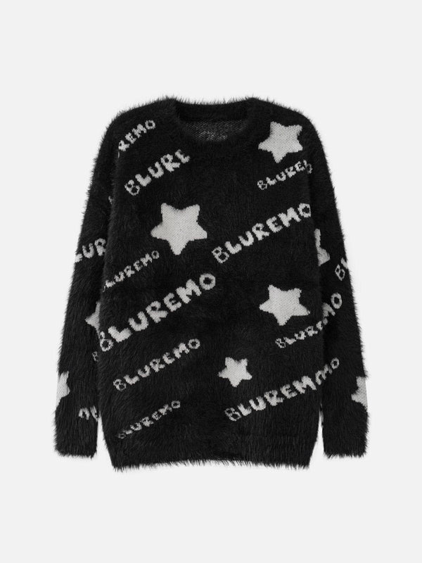 Helmiss - Star Letter Embroidery Sweater- Streetwear Fashion - helmiss.com