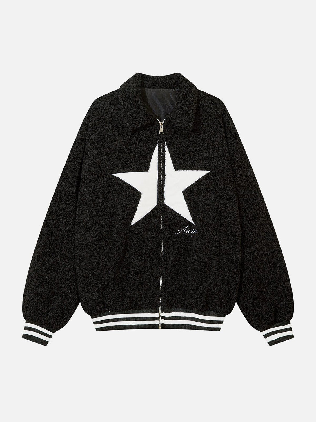 Helmiss - Star Patch Sherpa Jacket- Streetwear Fashion - helmiss.com