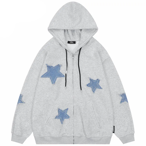 Helmiss - Star Patches Hoodie- Streetwear Fashion - helmiss.com