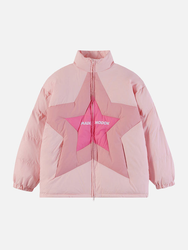 Helmiss - Star Patchwork Gradient Winter Coat- Streetwear Fashion - helmiss.com