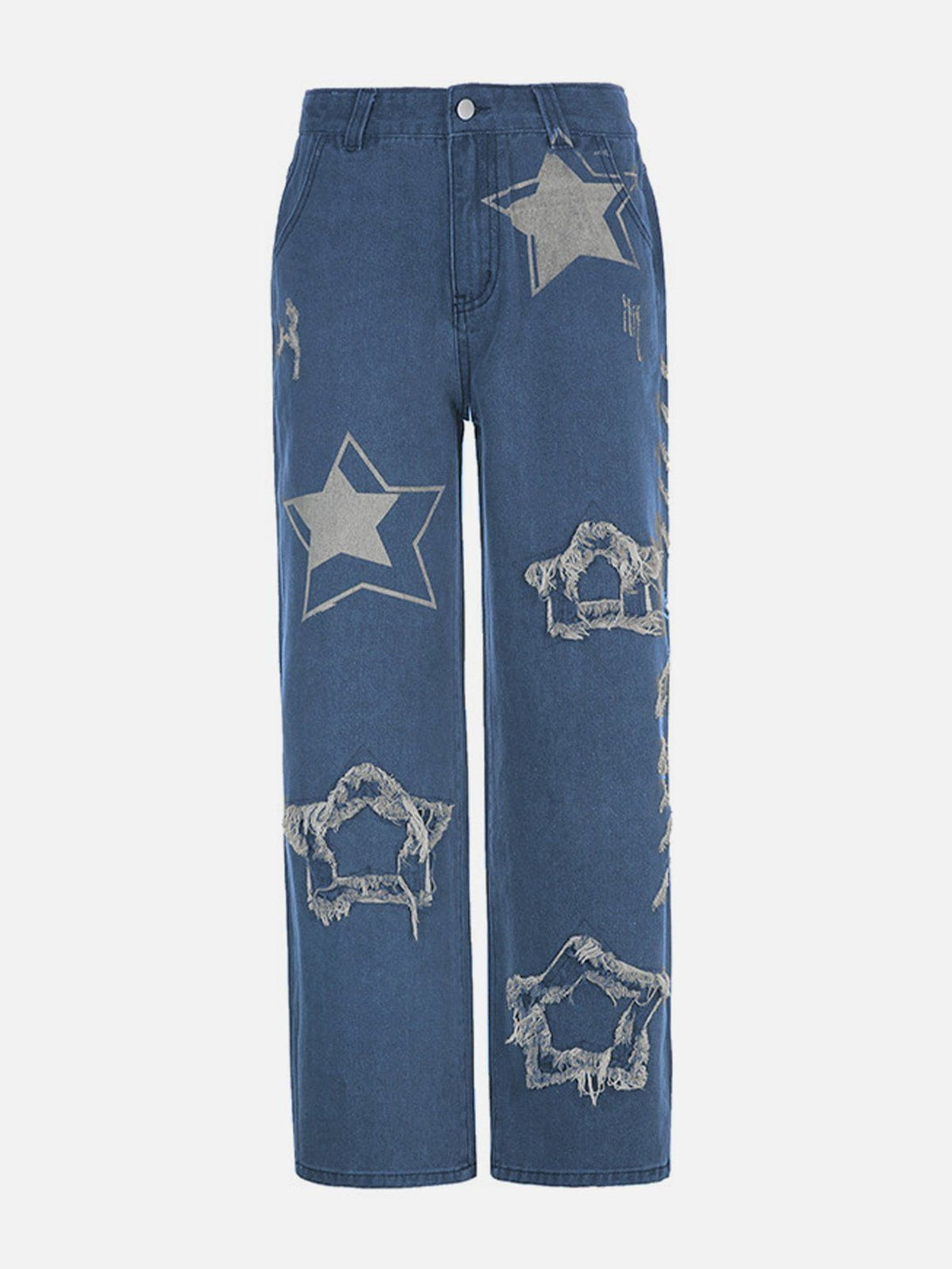 Helmiss - Star Patchwork Jeans- Streetwear Fashion - helmiss.com