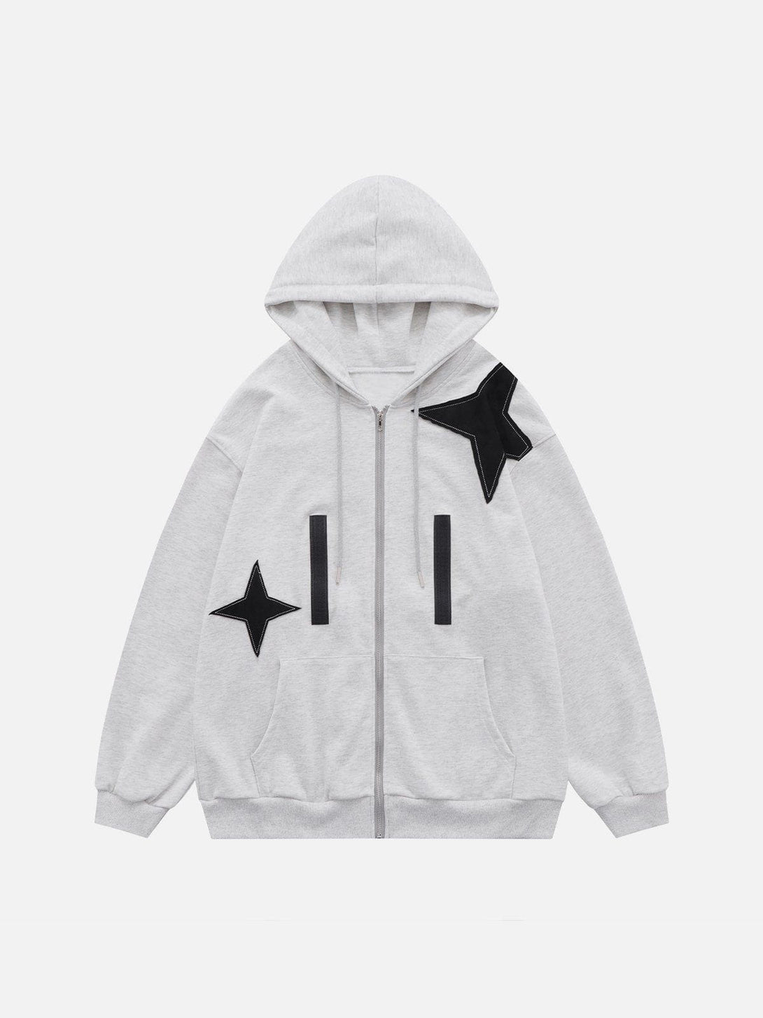 Helmiss - Star Patchwork Removable Pocket Hoodie- Streetwear Fashion - helmiss.com