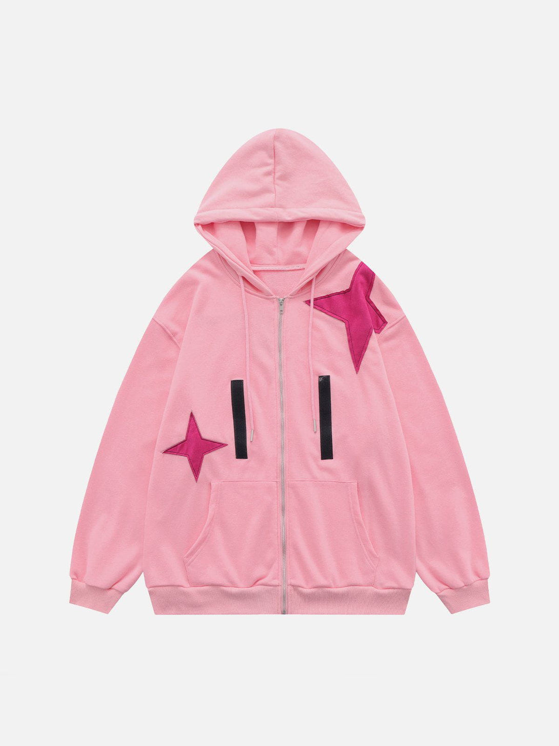 Helmiss - Star Patchwork Removable Pocket Hoodie- Streetwear Fashion - helmiss.com