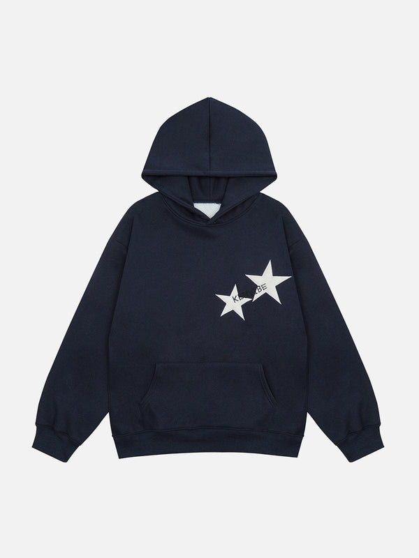 Helmiss - Star Print Hoodie- Streetwear Fashion - helmiss.com