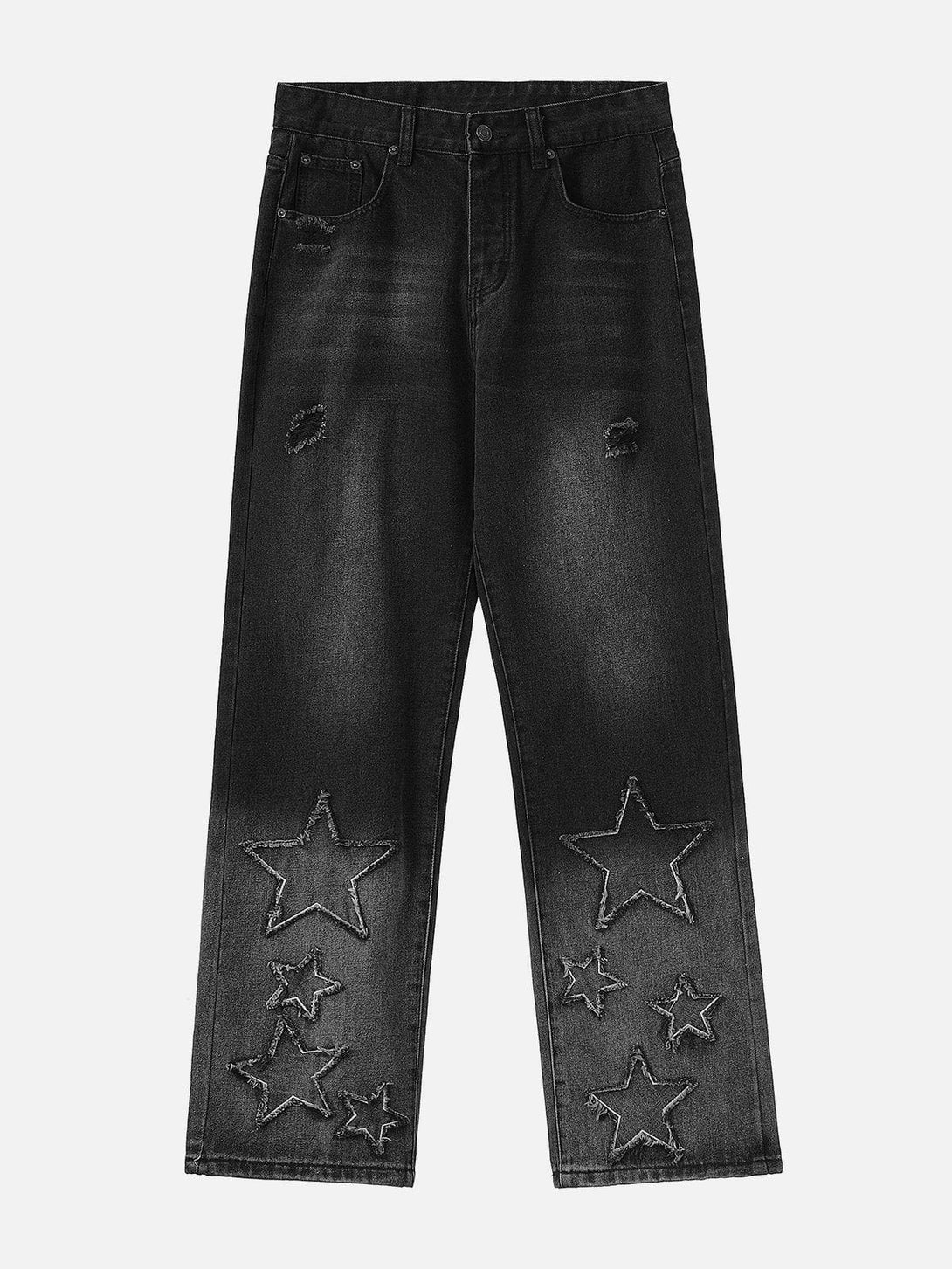 Helmiss - Star Print Patchwork Jeans- Streetwear Fashion - helmiss.com