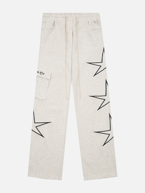 Helmiss - Star Print Sweatpants- Streetwear Fashion - helmiss.com