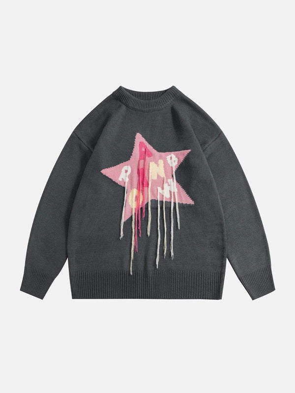 Helmiss - Star Tassel Sweater- Streetwear Fashion - helmiss.com