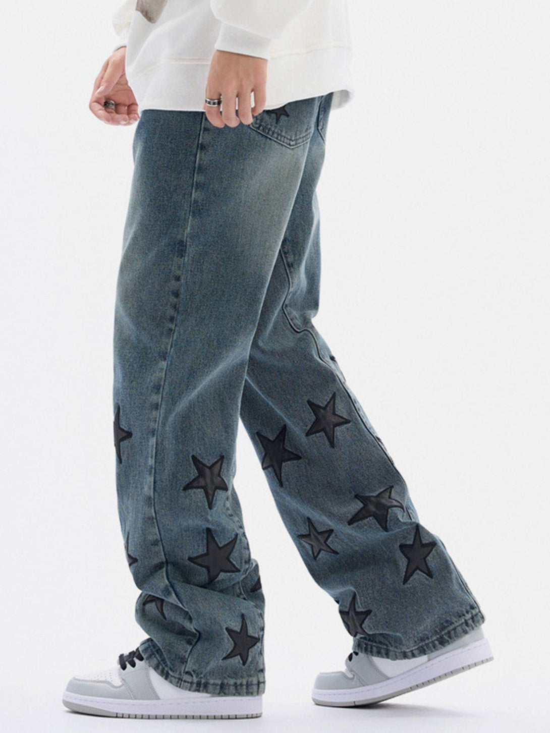 Helmiss - Star sticker Jeans- Streetwear Fashion - helmiss.com