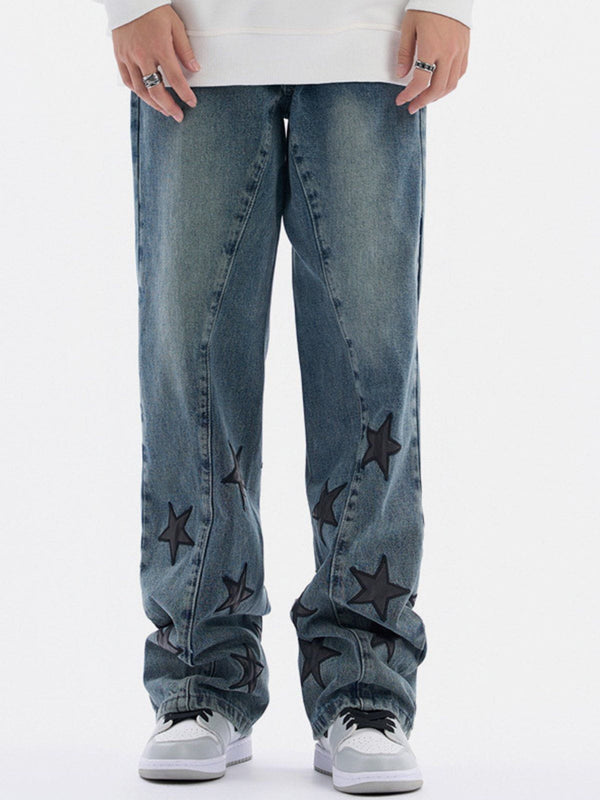 Helmiss - Star sticker Jeans- Streetwear Fashion - helmiss.com