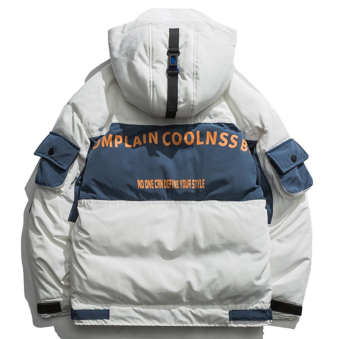 Helmiss - Stitching Hooded Winter Coat- Streetwear Fashion - helmiss.com