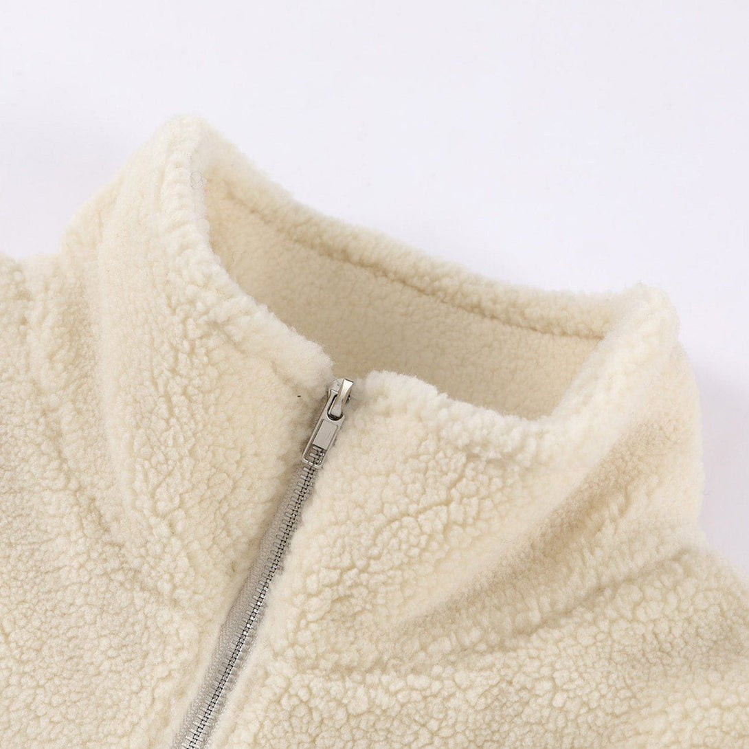 Helmiss - Stitching Leopard Sherpa Winter Coat- Streetwear Fashion - helmiss.com