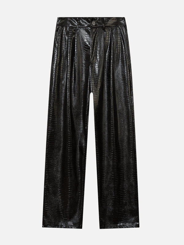 Helmiss - Straight Leather Pants- Streetwear Fashion - helmiss.com