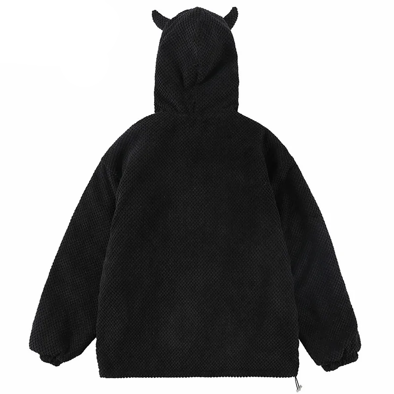 Helmiss - Streetwear Jacket Plain Devil Hooded Jacket- Streetwear Fashion - helmiss.com