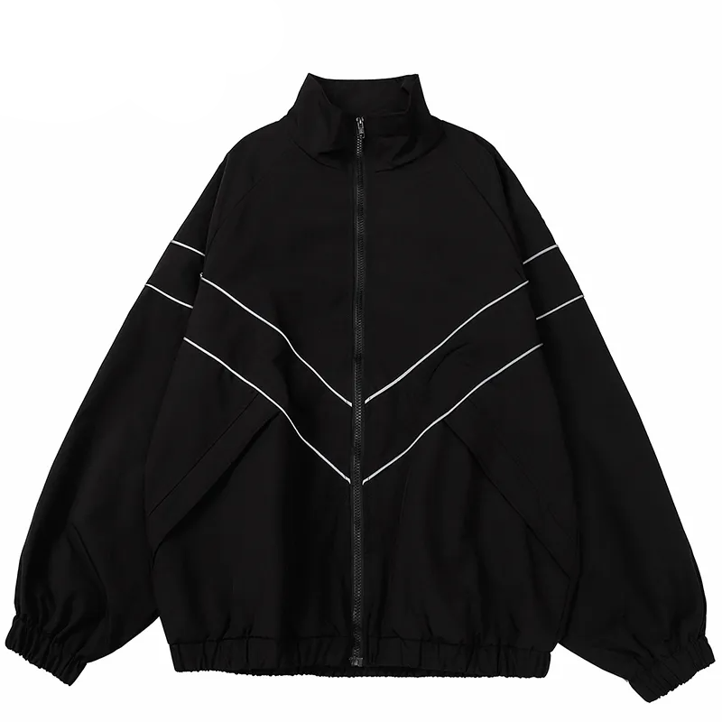 Helmiss - Streetwear Reflective Striped Coat- Streetwear Fashion - helmiss.com