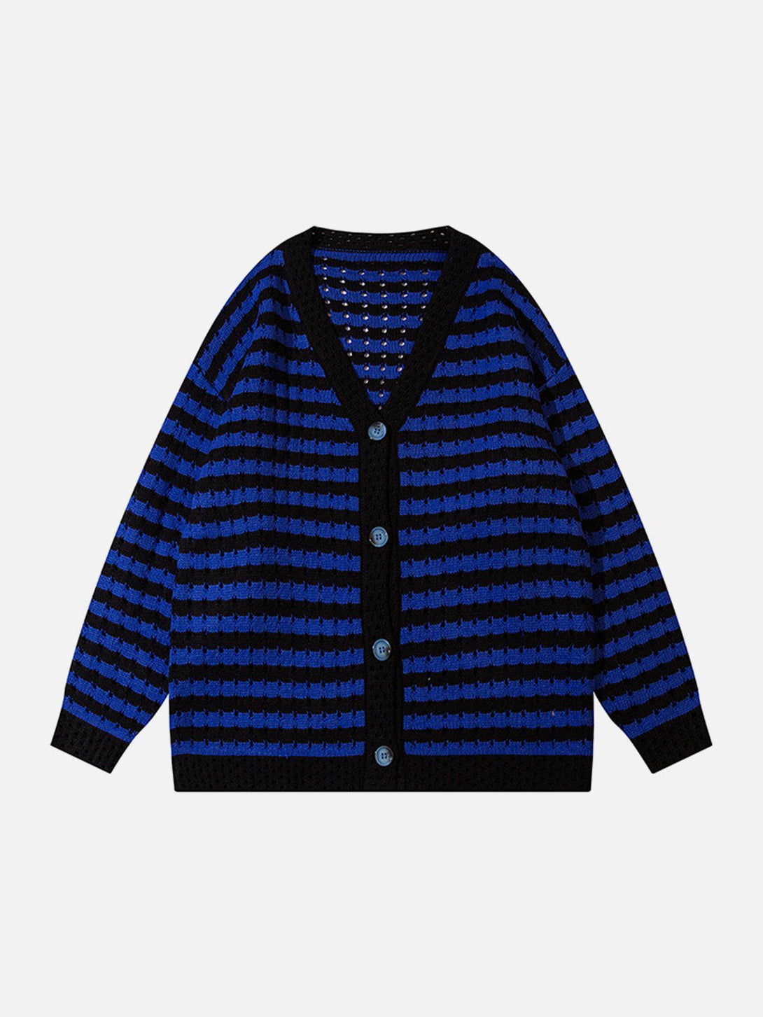 Helmiss - Stripe Clashing Colors Cardigan- Streetwear Fashion - helmiss.com